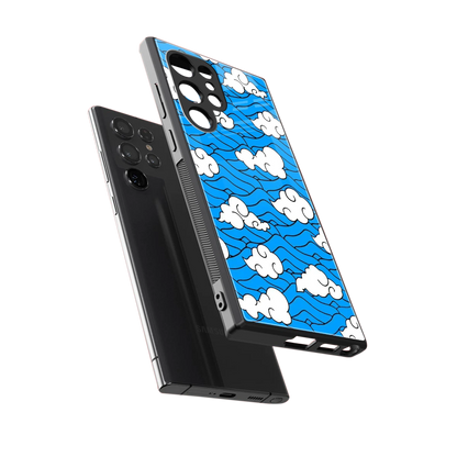 Azure Dreams sleek samsung galaxy s24 ultra cover with tempered glass back and TPU edges