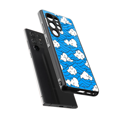 Azure Dreams sleek samsung galaxy s25 ultra cover with tempered glass back and TPU edges