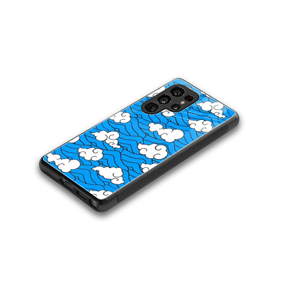 Azure Dreams stylish phone case for samsung galaxy s25 ultra | glossy glass and slim fit