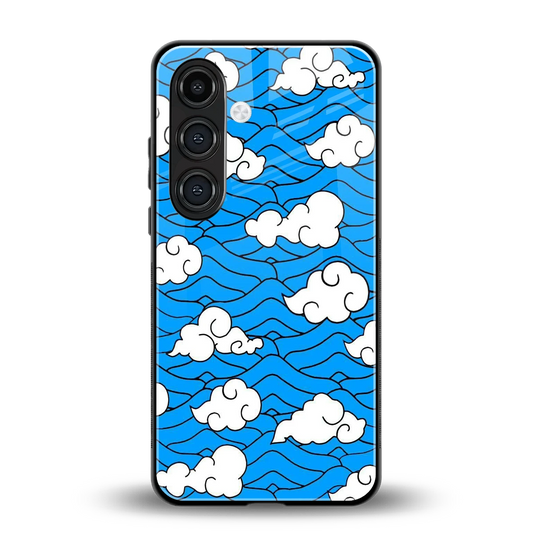 Azure Dreams back phone cover | glass case for samsung galaxy s25