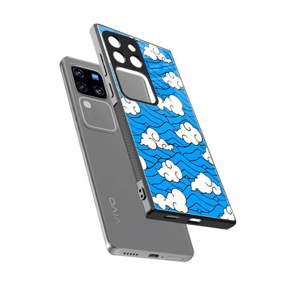 Azure Dreams sleekvivo v30 pro cover with tempered glass back and TPU edges