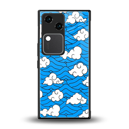 Azure Dreams back phone cover | glass case for vivo v30