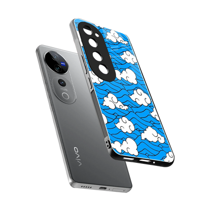 Azure Dreams sleek vivo v40 pro cover with tempered glass back and TPU edges