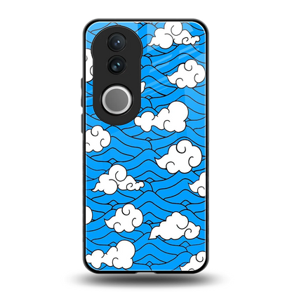 Azure Dreams back phone cover | glass case for vivo v50
