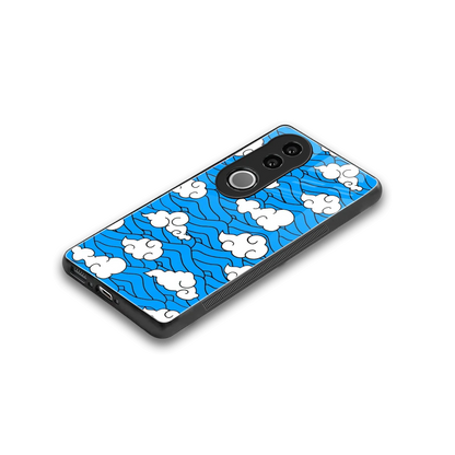 Azure Dreams stylish phone case for vivo v50 | glossy glass and slim fit