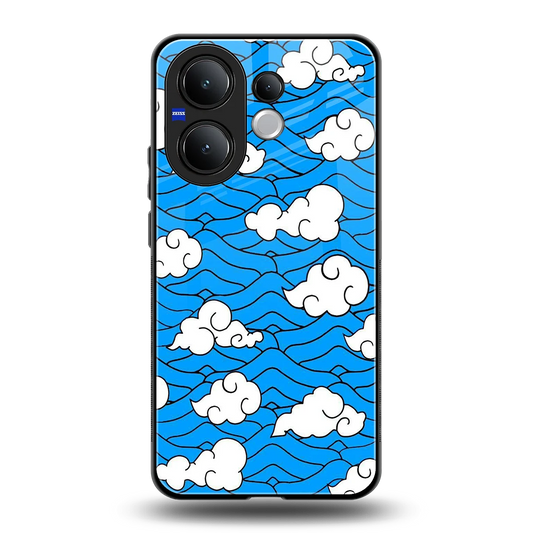 Azure Dreams back phone cover | glass case for vivo v60
