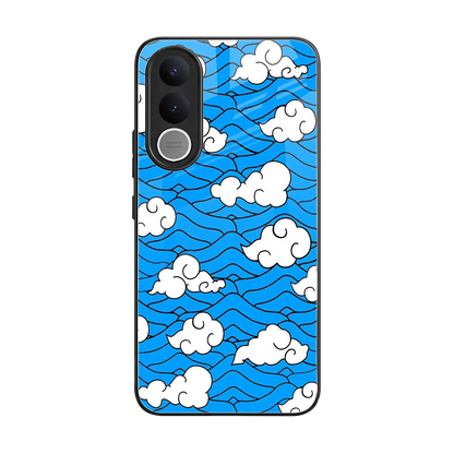Azure Dreams back phone cover | glass case for vivo v70 fe