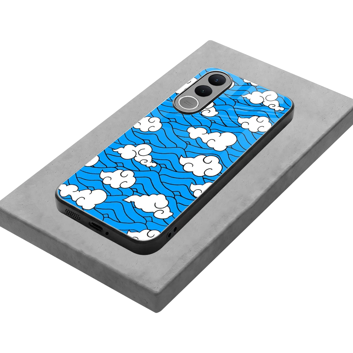 Azure Dreams stylish phone case for vivo v70 fe | glossy glass and slim fit