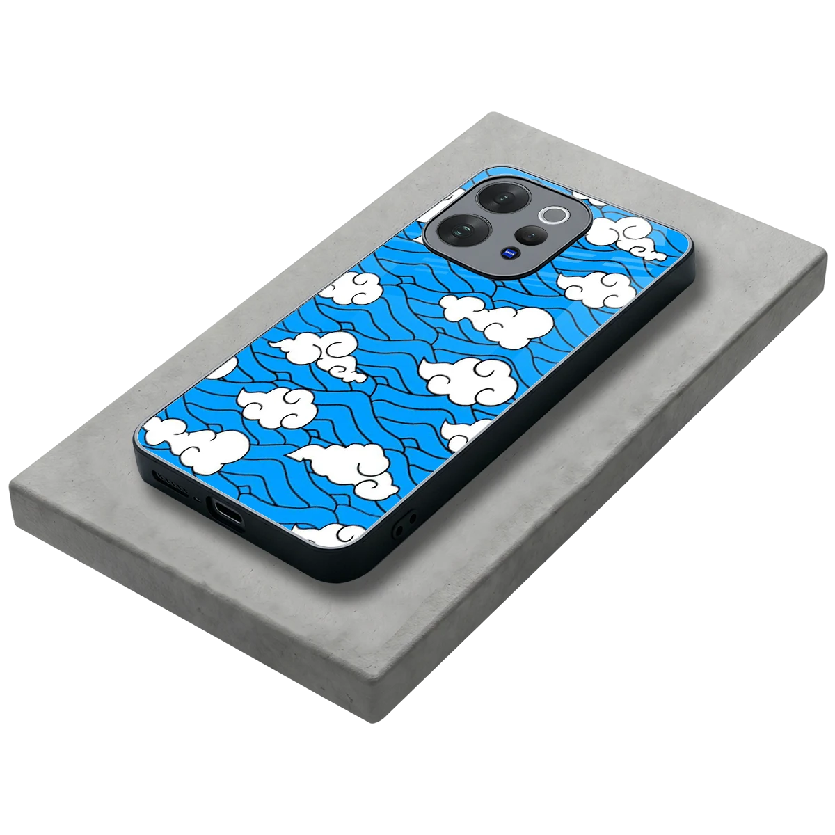 Azure Dreams stylish phone case for vivo v70 | glossy glass and slim fit