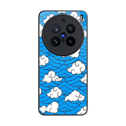 Azure Dreams back phone cover | glass case for vivo x200 pro