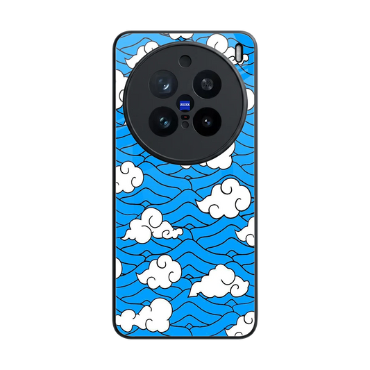 Azure Dreams back phone cover | glass case for vivo x200 pro