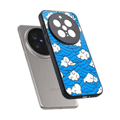 Azure Dreams sleek vivo x200 pro cover with tempered glass back and TPU edges