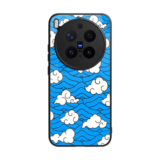 Azure Dreams back phone cover | glass case for vivo x300 pro
