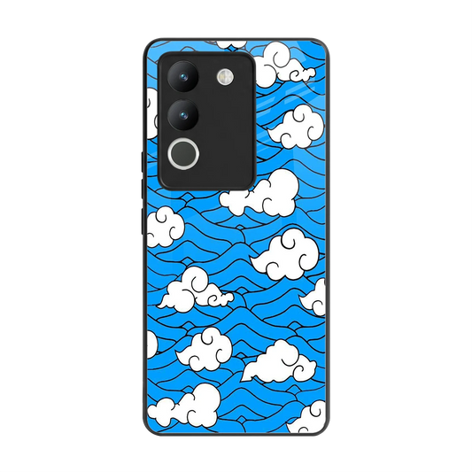 Azure Dreams back phone cover | glass case for vivo y200 5g