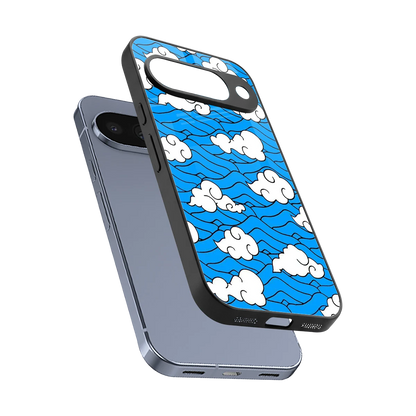 Azure Dreams sleek google pixel 10 cover with tempered glass back and TPU edges