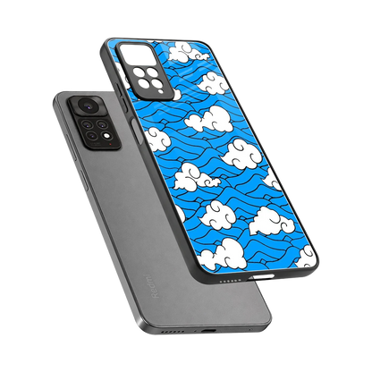 Azure Dreams sleek redmi note 11 pro cover with tempered glass back and TPU edges