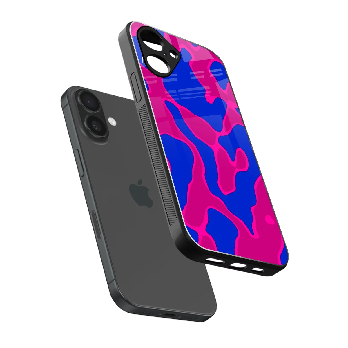 Azure Melt sleek iPhone 16 cover with tempered glass back and TPU edges