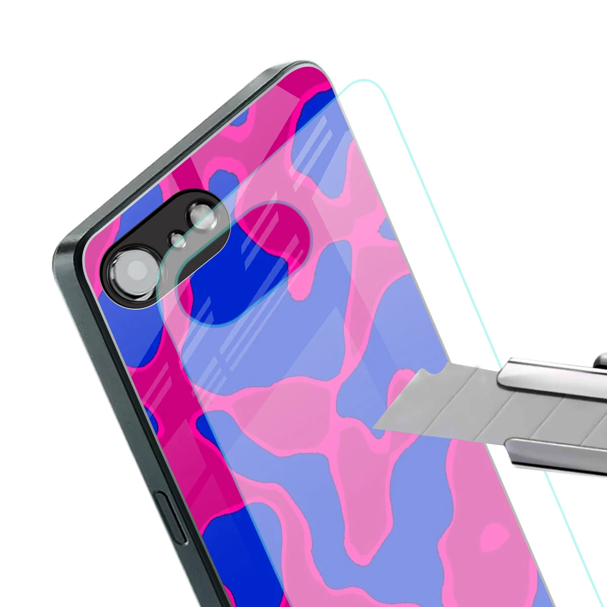 Azure Melt stylish phone case for iphone 17e | glossy glass and slim fit