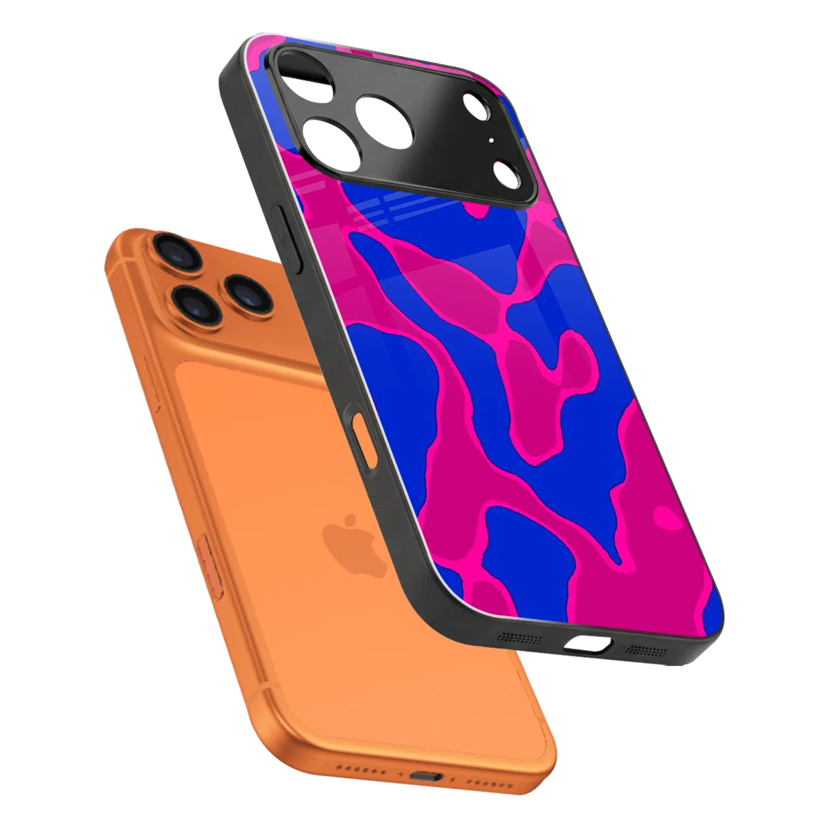 Azure Melt sleek iphone 17 pro cover with tempered glass back and TPU edges
