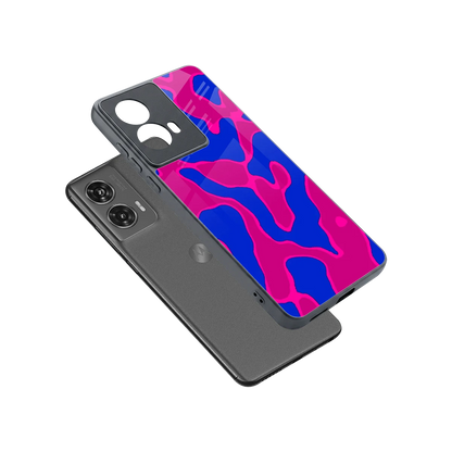 Azure Melt sleek motorola edge 50 fusion cover with tempered glass back and TPU edges