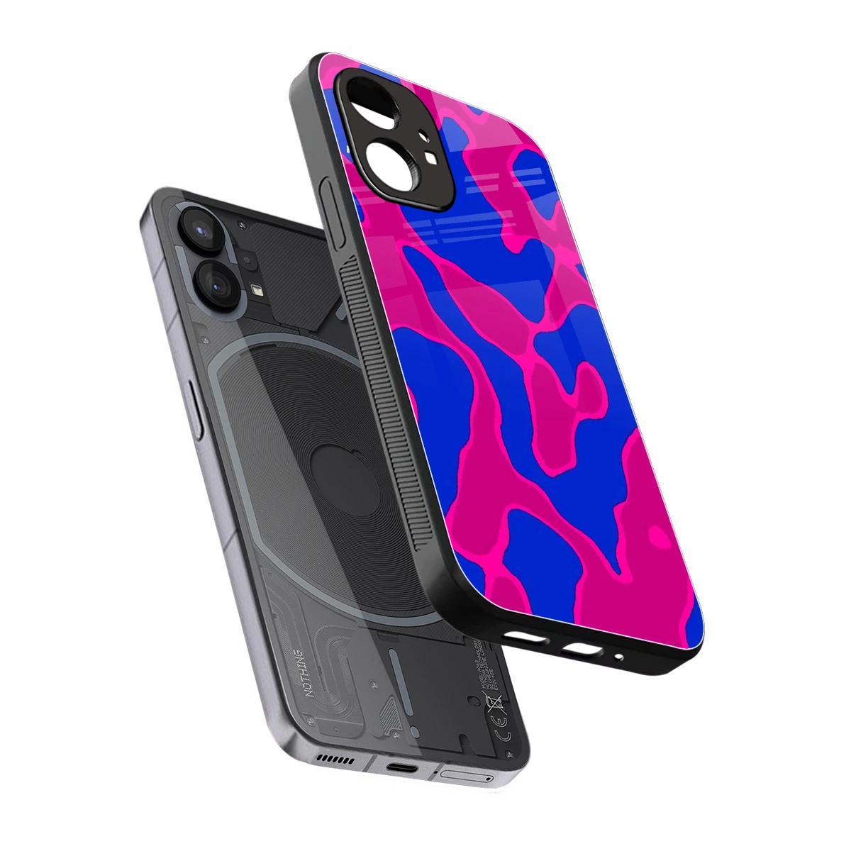Azure Melt sleek nothing phone 1 cover with tempered glass back and TPU edges