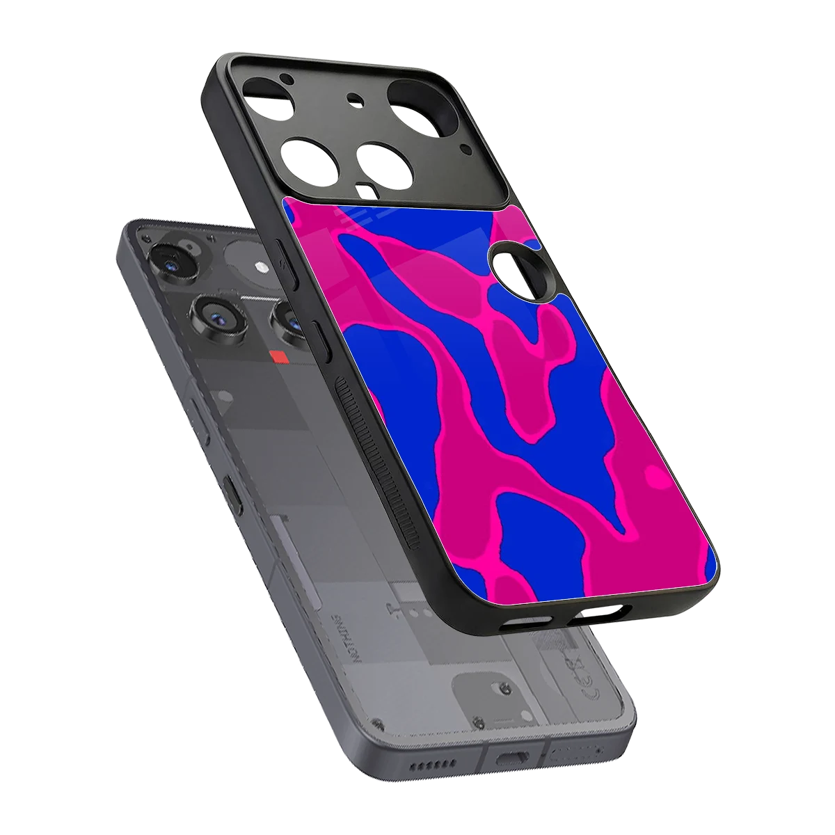 Azure Melt sleek nothing phone 3 cover with tempered glass back and TPU edges