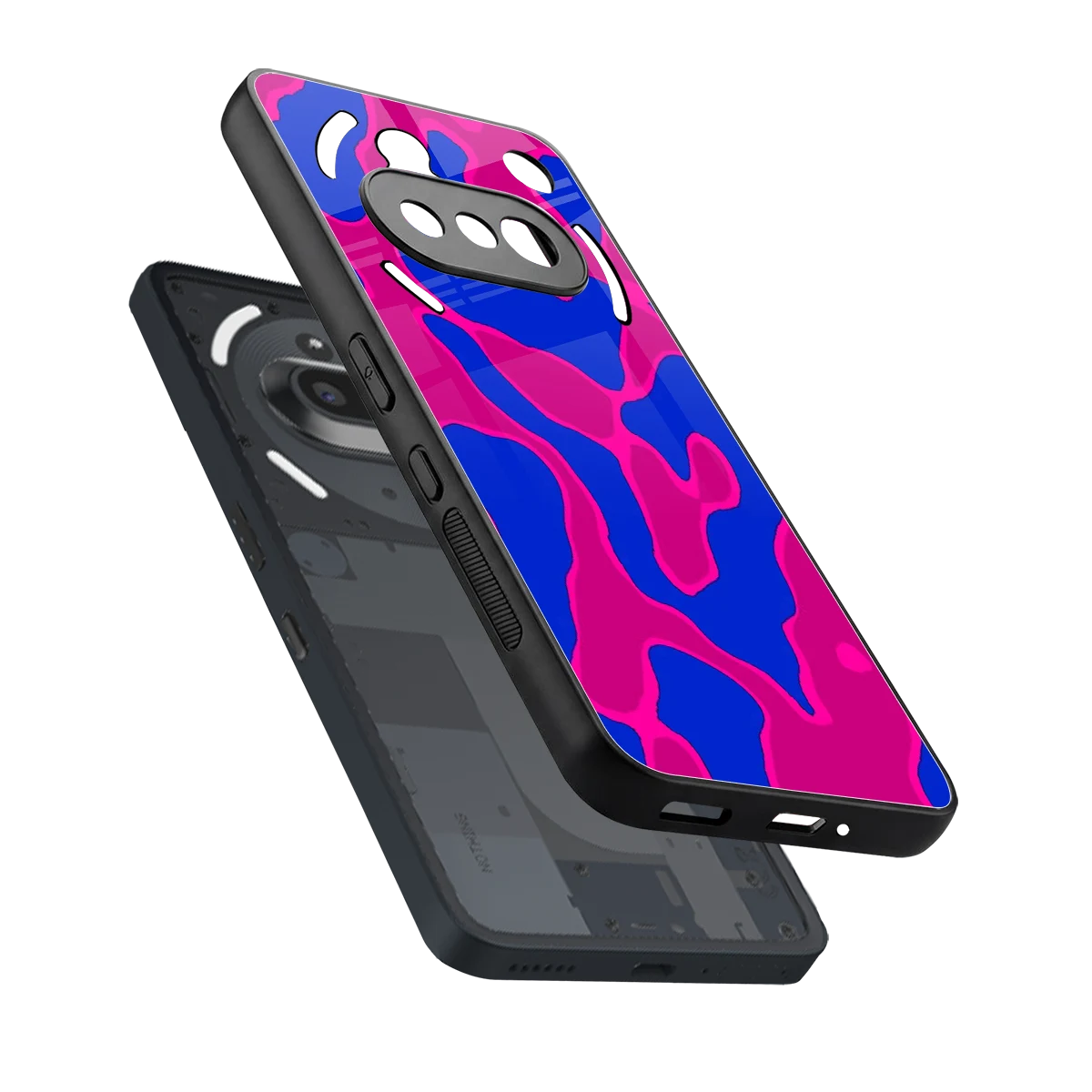 Azure Melt sleek nothing phone 3a cover with tempered glass back and TPU edges