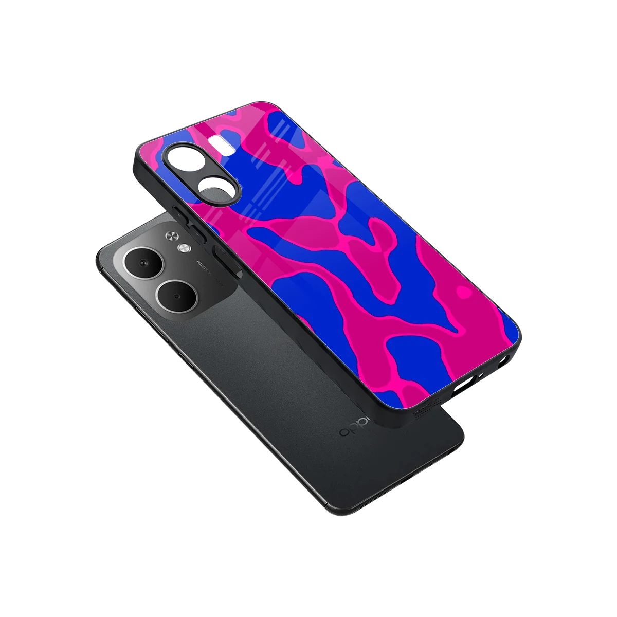 Azure Melt sleek oppo a5x 5g cover with tempered glass back and TPU edges