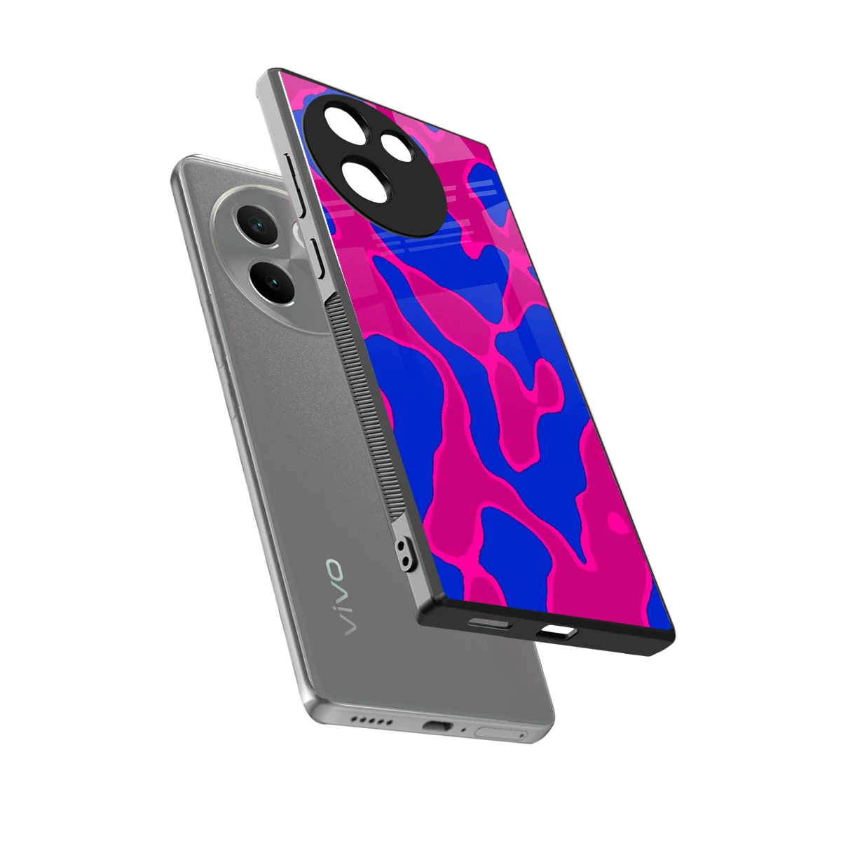 Azure Melt sleek vivo v30e cover with tempered glass back and TPU edges