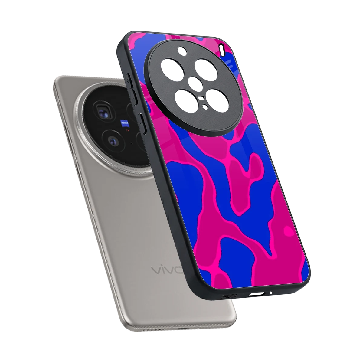 Azure Melt sleek vivo x200 pro cover with tempered glass back and TPU edges