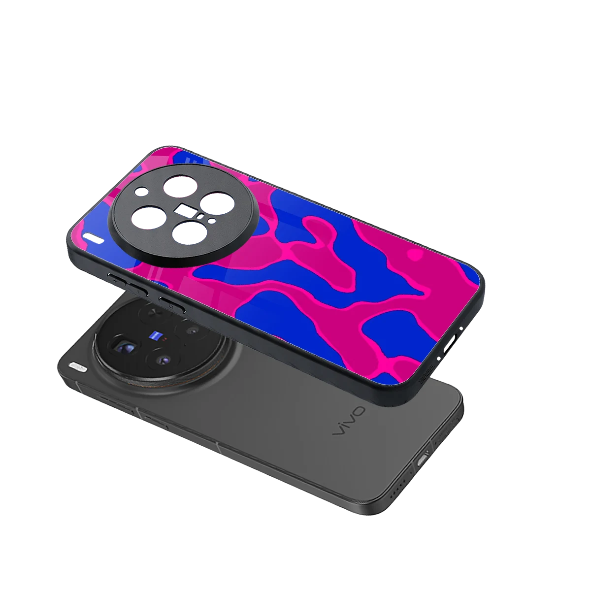 Azure Melt sleek vivo x300 pro cover with tempered glass back and TPU edges