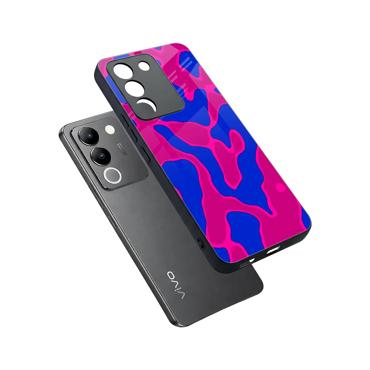 Azure Melt sleek vivo y200 5g cover with tempered glass back and TPU edges