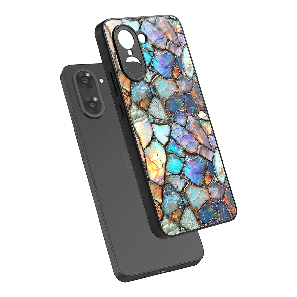 Azure Stone sleek oneplus nord ce5 5g cover with tempered glass back and TPU edges