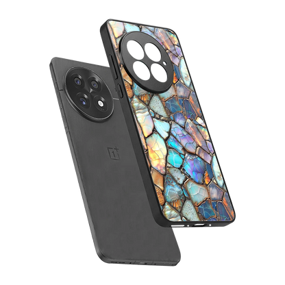 Azure Stone sleek oneplus 13 cover with tempered glass back and TPU edges