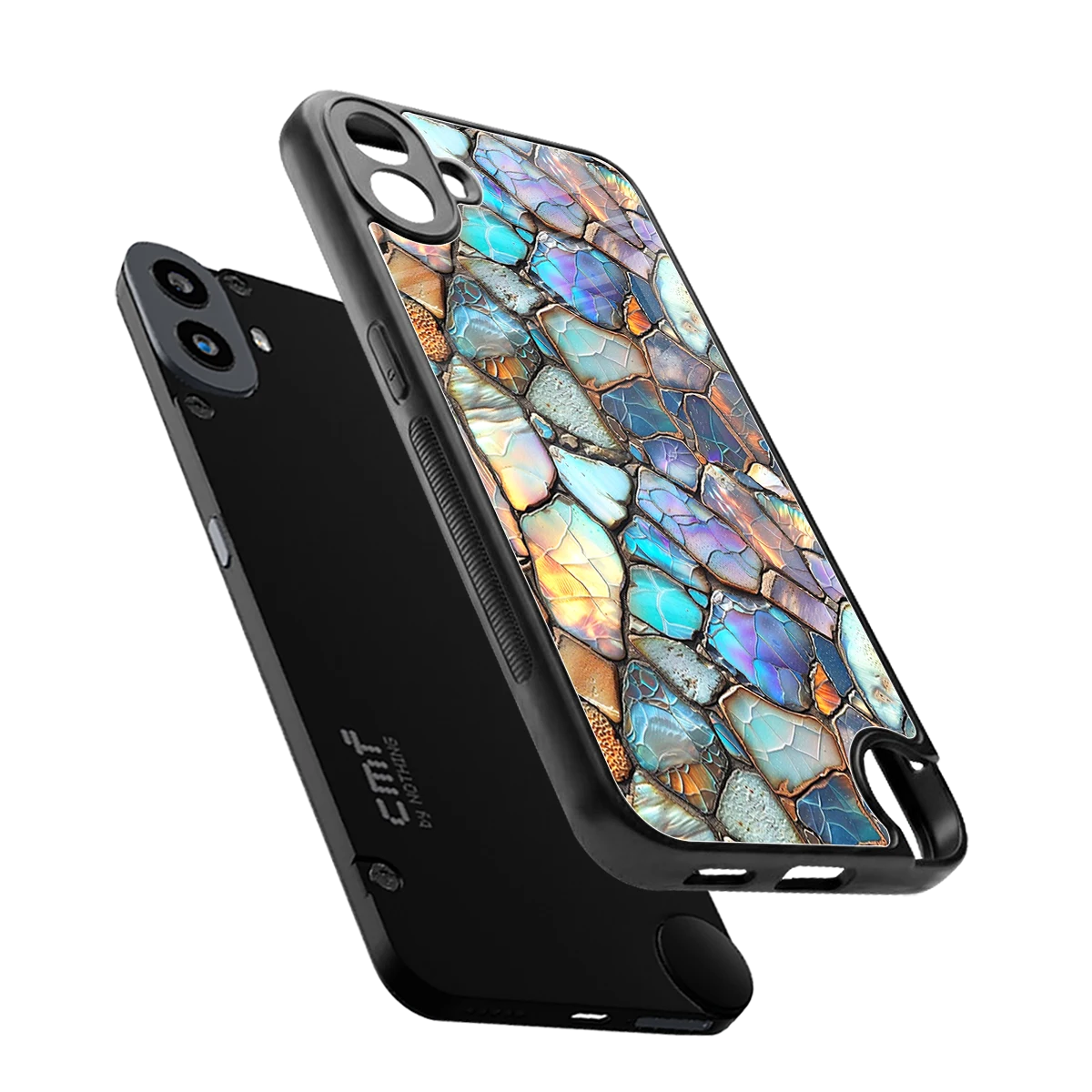 Azure Stone sleek cmf nothing phone 1 cover with tempered glass back and TPU edges