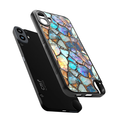 Azure Stone sleek cmf nothing phone 1 cover with tempered glass back and TPU edges