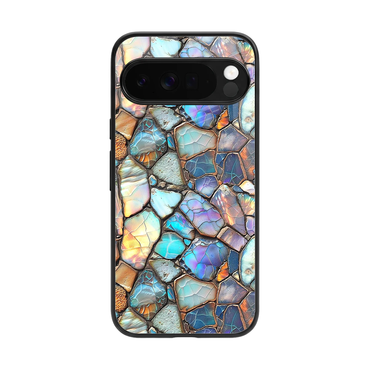 Azure Stone back phone cover | glass case for google pixel 10 pro xl