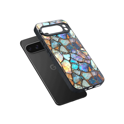 Azure Stone sleek google pixel 10 pro xl cover with tempered glass back and TPU edges