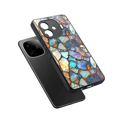 Azure Stone sleek iqoo neo 10r 5g cover with tempered glass back and TPU edges