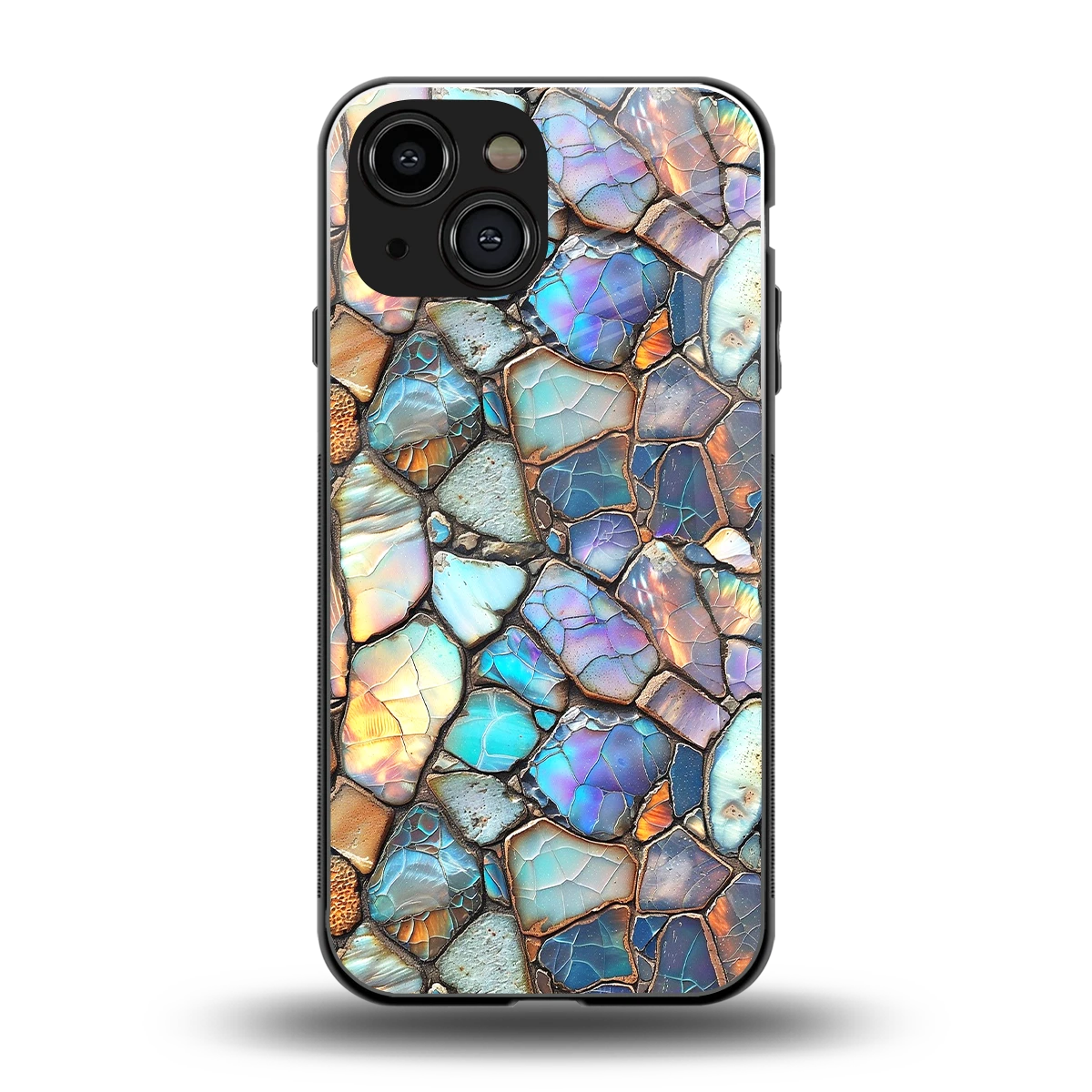 Azure Stone back phone cover | glass case for iphone 13 mini