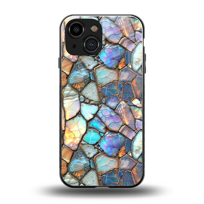 Azure Stone back phone cover | glass case for iphone 13 mini