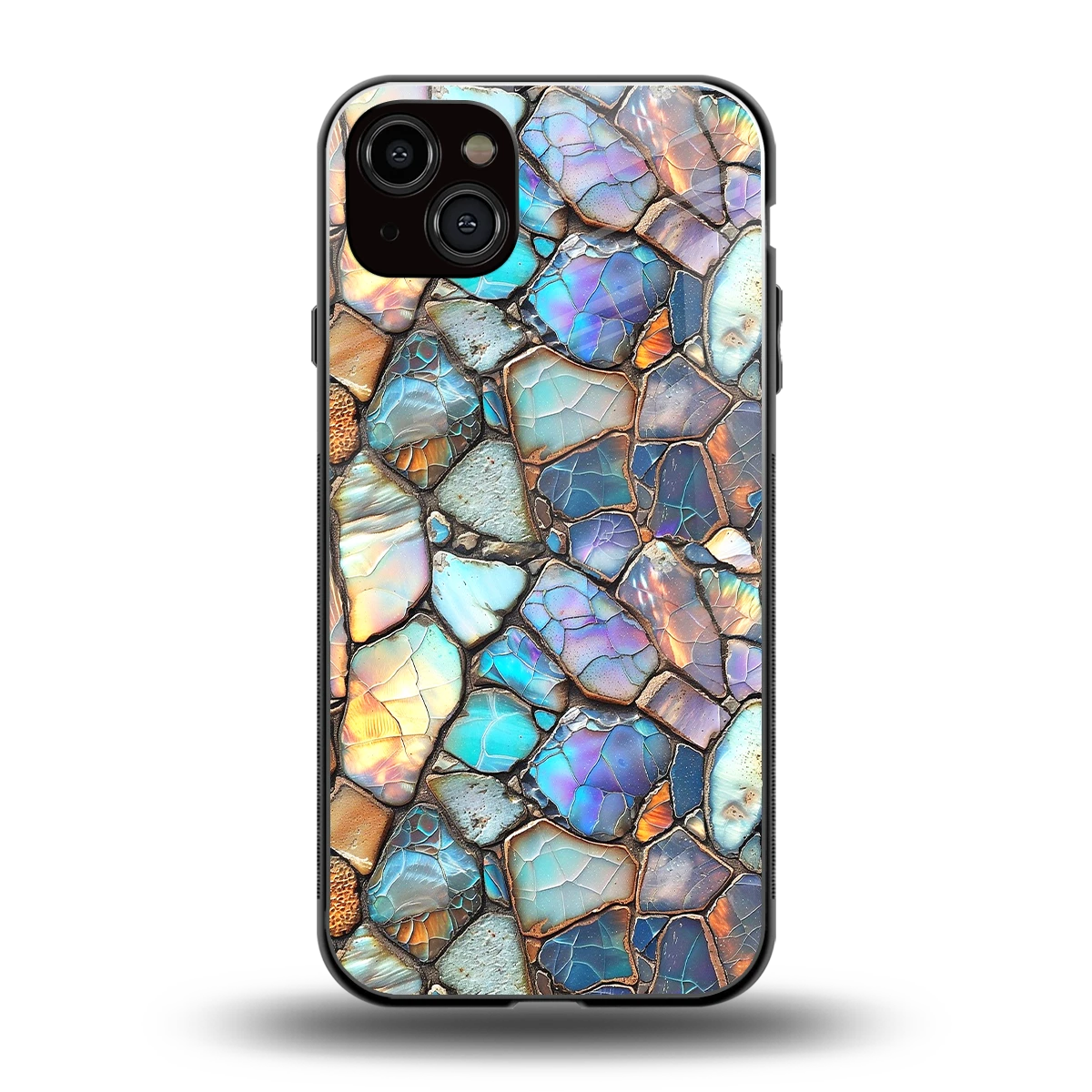 Azure Stone back phone cover | glass case for iphone 14 plus