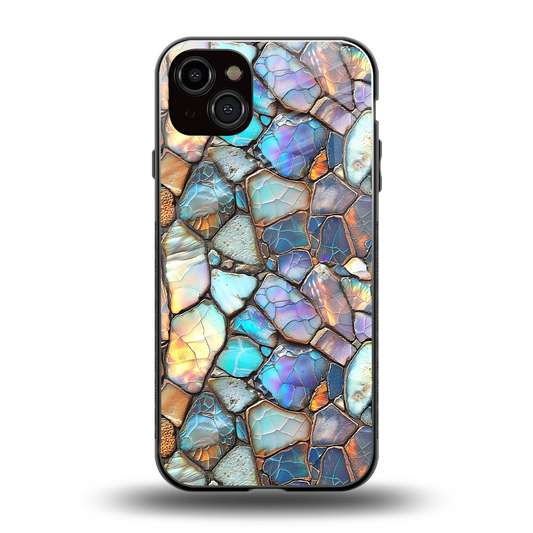 Azure Stone back phone cover | glass case for iphone 14 plus