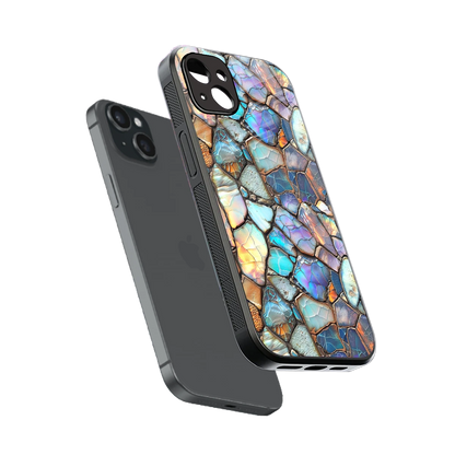 Azure Stone sleek iphone 14 plus cover with tempered glass back and TPU edges