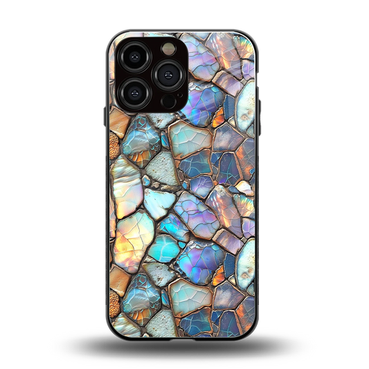 Azure Stone back phone cover | glass case for iphone 15 pro max