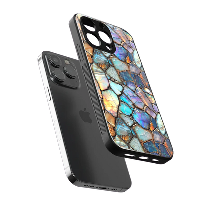 Azure Stone sleek iphone 15 pro max cover with tempered glass back and TPU edges