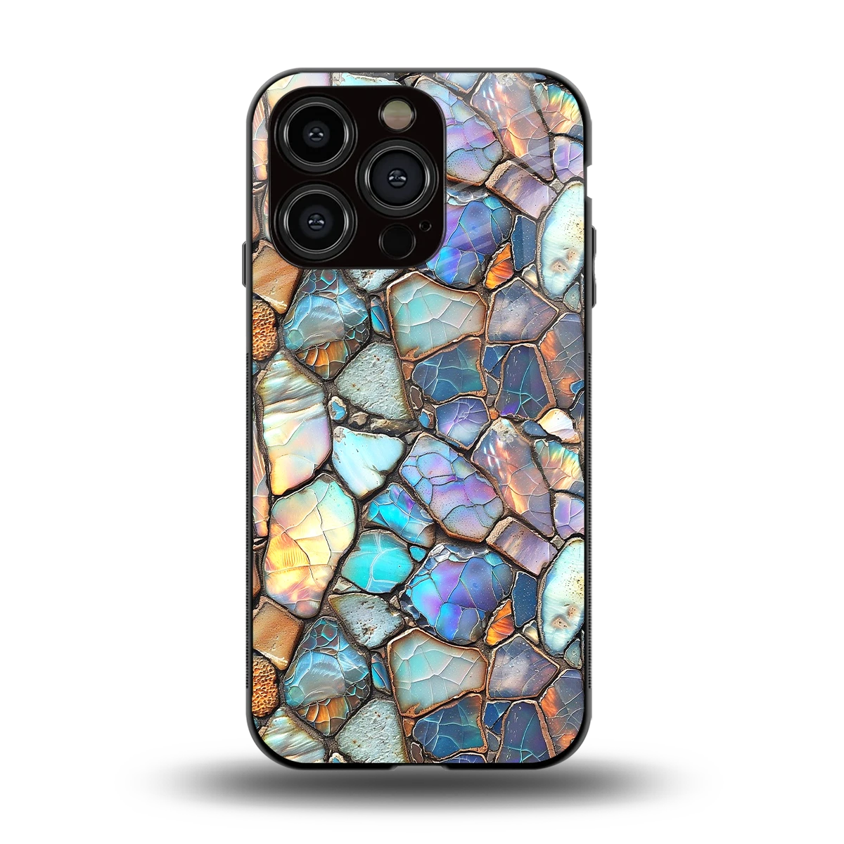 Azure Stone back phone cover | glass case for iphone 15 pro