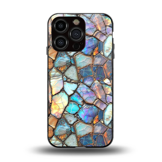 Azure Stone back phone cover | glass case for iphone 15 pro