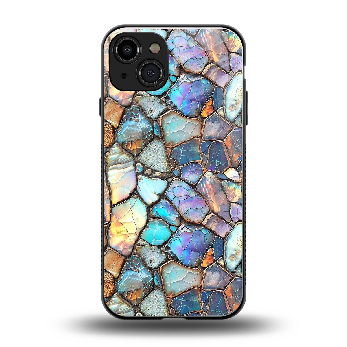 Azure Stone back phone cover | glass case for iphone 15