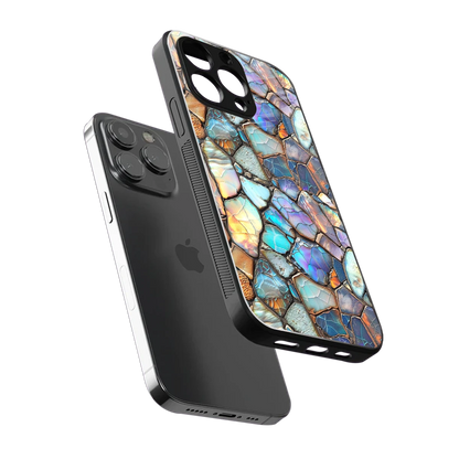 Azure Stone sleek iphone 15 pro cover with tempered glass back and TPU edges